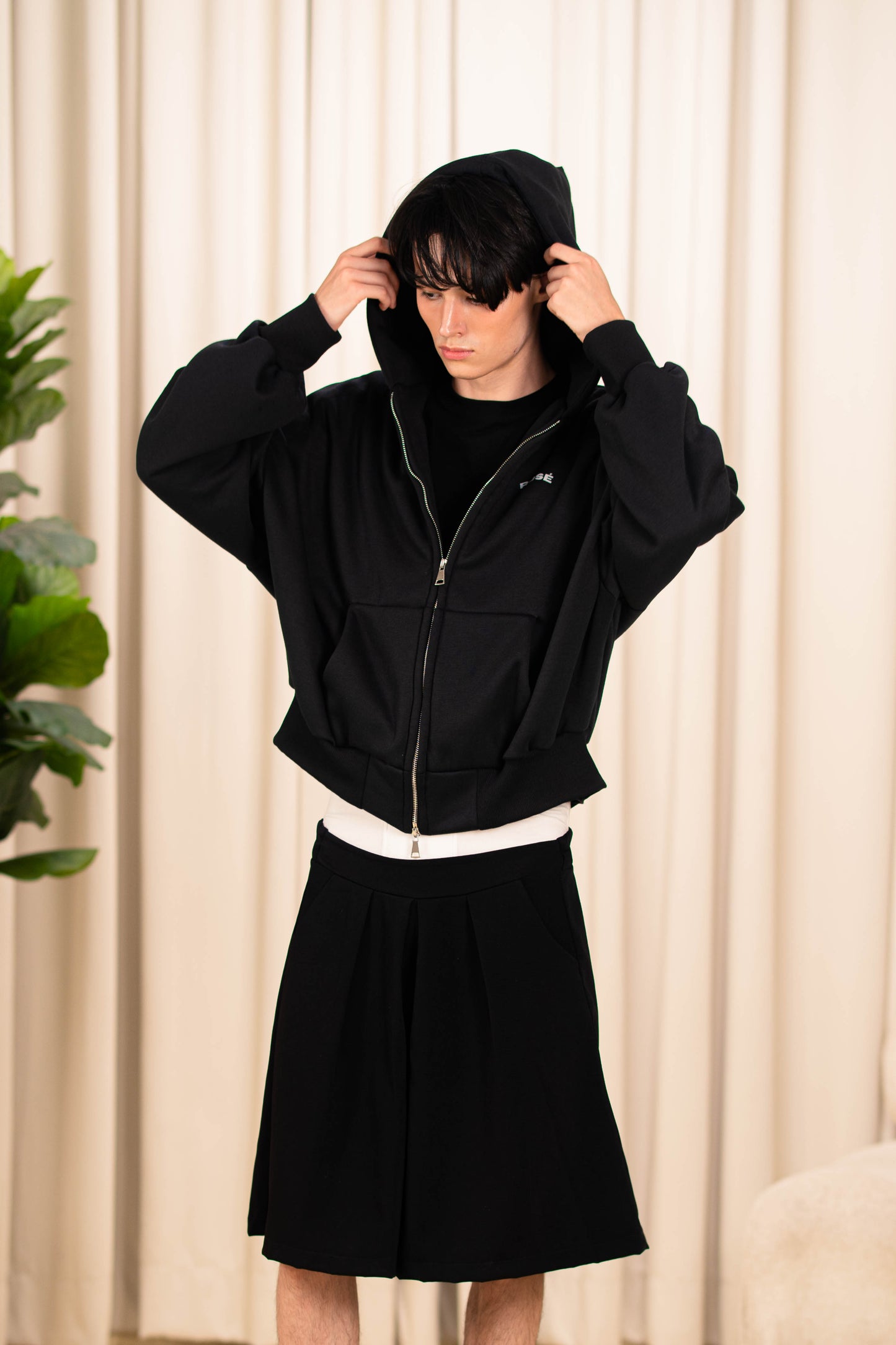Eclipse Double Zip Up - Black