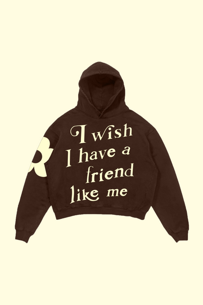 I Wish I Have A Friend Like Me Hoodie - Brown