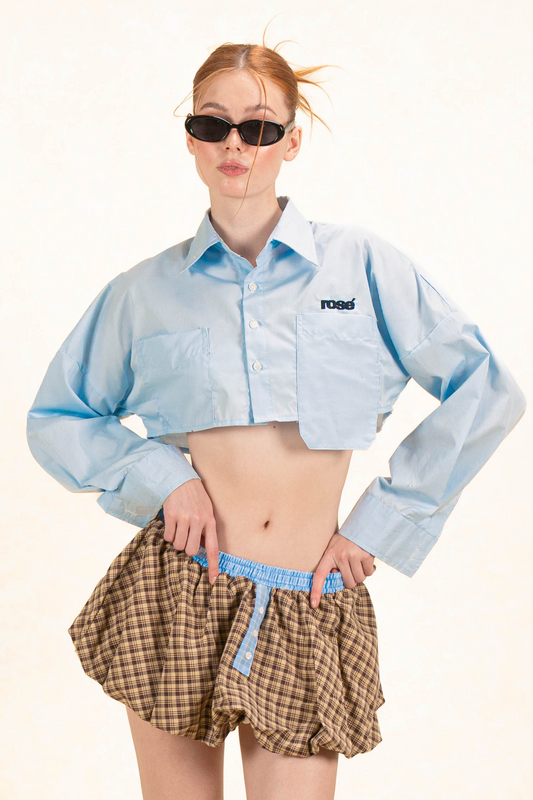 Cropped Polo - Blue